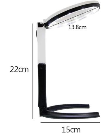 Magnifiers Portable 5X 10x HD Foldable Desktop Magnifier with Light Handheld LED Light Compatible with Old Man Reading Size - Main Mirror 138mm Assisted Mirror 25mm Reading Aids - Buy Online on GoSupps.com