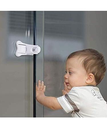 Iwobi Child Lock Cabinet - 4-Pack Baby Safety Sliding Door Lock No Drilling Ideal for Refrigerators & Windows - White - Buy Online on GoSupps.com