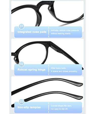 Buy Blue Light Blocking Round Reading Glasses for Women - Leopard Spring Hinges 1.75x - Computer Eye Protection - Buy Online on GoSupps.com