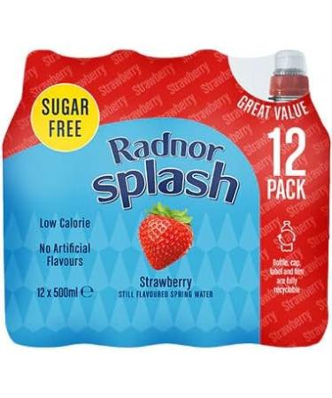 Radnor Splash Lemon & Lime Still Flavoured Spring Water - 12x500ml & Radnor Splash Strawberry Still Flavoured Spring Water - 12x500ml | Mix Case (Pack of 24) - Buy Online on GoSupps.com