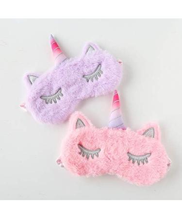 Shinywear Cute Rabbit Sleeping Eye Mask | Super Soft Plush Blindfold for Kids and Adults | Purple Unicorn Design - Buy Online on GoSupps.com