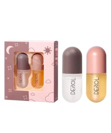 Lip Plumper Set  Lip Plumper  Natural Lip Plumper Lip Care  Lip Plumper Gloss  Day And Night Double Effect Lip Plumper Coffret(2PCS)