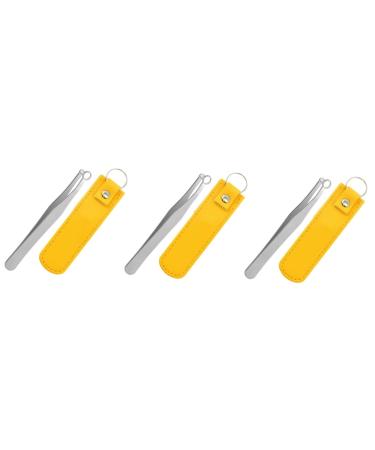 Minkissy 3 sentences round nose hair clip nose hair cutter for men nose hair trimmers for men clipper eyebrow nasal cutter clip cutter list man metal stainless steel 9.8x1cmx3pcs yellowx3st