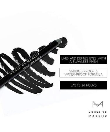 House of Makeup LONGWEAR Waterproof Black Kajal | NOIR - 24hr Intense Kajal Pencil with FREE Sharpener | Vegan & Cruelty-Free - Buy Online on GoSupps.com