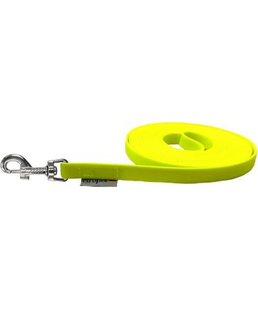 Biothane Dog Track Leash for Medium/Large Dogs - 7m with Hand Loop Neon Yellow Durable & Waterproof - Buy Online on GoSupps.com