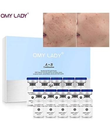 OMY LADY EGF Serum Ampoules 10 Pack - 3ml - For Repairing Acne & Surgical Scars Wrinkles Burns & Dark Spots - Vegan Concentrate - Anti-Aging Lifting - Buy Online on GoSupps.com