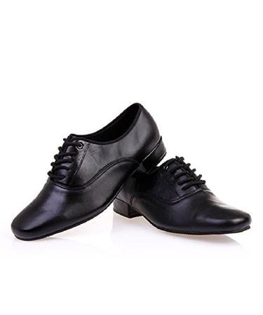 BeiBestCoat Mens Classic Lace-up Leather Dance Shoes Modern Dancing Shoes, Black 9