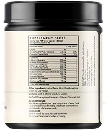 Organic Matcha Green Tea 3-Pack - 90 Servings with L-Glutamine, Zinc, Glucosamine, Slippery Elm Bark | Healthy Gut Support - 8.02oz (Pack of 3) - Buy Online on GoSupps.com