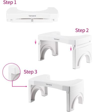 Vansand Folding Squatting Potty Stool | 7-Inch Height | White - Buy Online on GoSupps.com