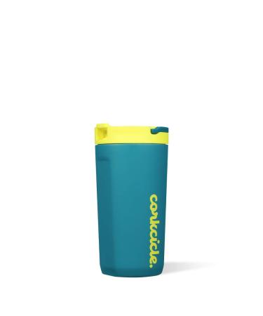 Corkcicle. Kids Tumbler Triple Insulated Stainless Steel Travel Mug  Easy Grip  Non-Slip Bottom  Keeps Beverages Cold for 18 Hours and Hot for 3 Hours  12 oz  Electric Tide