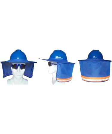 Sunproof Reflective Stripe Decor Work Hat Adjustable Sunscreen Hat&Neck Bib Suit Casual Gardener Hat for Adult Man/1942 Fluorescent Green - Buy Online on GoSupps.com