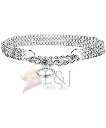 Champion-L&J Pets UK Chain Dog Collar Strong Chrome 2 & 3 Rows Slip Semi-Check Strong Half Check Dog Choker Chain Training Collar (3 Rows 45cm (17.5in)) 3 Rows 45cm (17.5in) - Buy Online on GoSupps.com