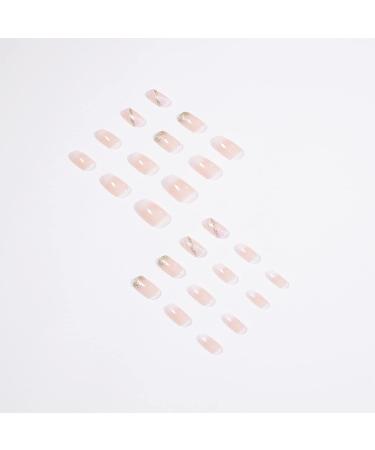 24pcs Short Coffin Glitter Pink False Press on Nails - Removable Full Cover Fake Nails for Women and Girls - Nail Art Accessories 0199Y42 - Buy Online on GoSupps.com