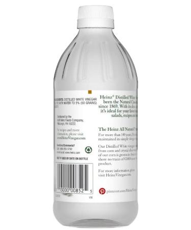 (Pack of 4) Heinz All Natural Distilled White Vinegar 16 fl oz Glass Bottles - 5% Acidity with Free Miras 2-in-1 Measuring Spoon - Buy Online on GoSupps.com