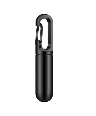 1 Pcs Waterproof Pill Holder Keychain Small Pocket Pill Box for Travel Purse Pocket Portable Pill Organizer(Black)