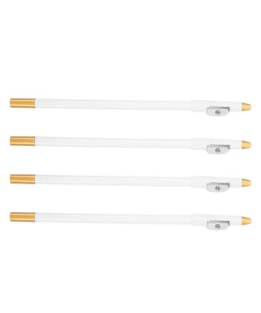 Homoyoyo Lot de 4 set de Crayons Sourcils Barbe Blancs Waterproof avec Taille-Crayon Int gr Stylo de Contour Pr cis pour Hommes Maquillage R sistant L Eau pour Coiffage et Dessin