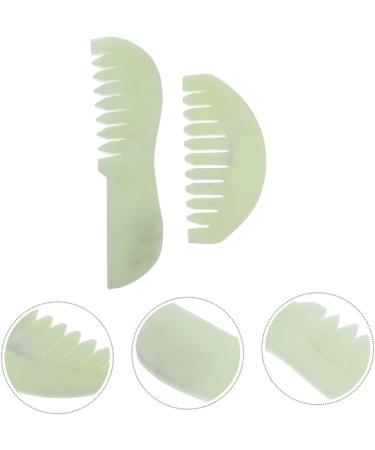 Buy Magiclulu Jade Kamm - 2 Pieces Jade Massage Comb for Scalp & Head Acupuncture | Best International Shipping - Buy Online on GoSupps.com