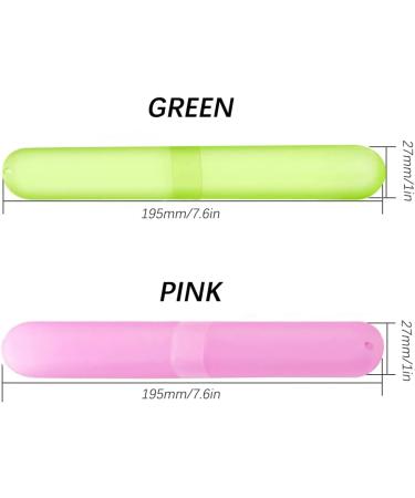 CCLKHY Portable Toothbrush Case - 2 Pack Travel Toothbrush Covers in Pink & Green | Protective Toothbrush Box for Family - Buy Online on GoSupps.com
