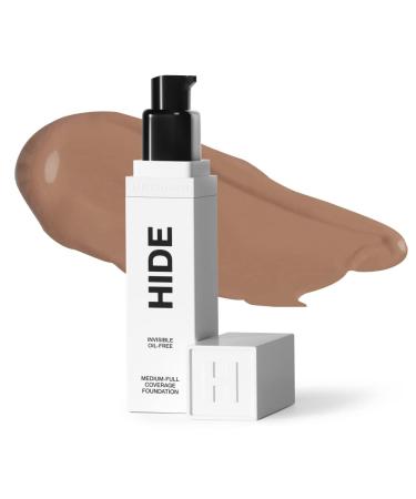 HIDE PREMIUM Liquid Foundation  SEE SHADE FINDER Below For Perfect Match  Multi-Use Waterproof Foundation  Medium/Full Coverage Foundation  Oil Free   We Have a Shade For All Skin Types  1 fl. Oz. (Sand)
