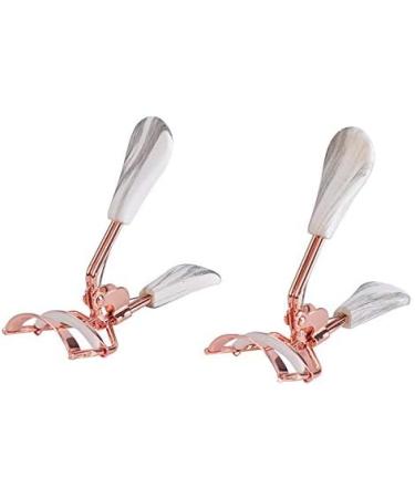 Rose Gold Draped Handle Wide Angle Eyelash Clip Practical False Eyelash Curler Beauty Tool 2pc - Buy Online on GoSupps.com