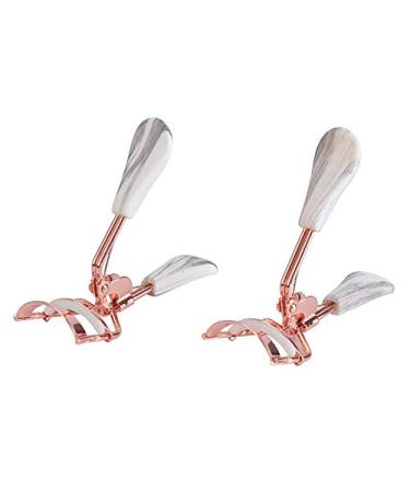Rose Gold Draped Handle Wide Angle Eyelash Clip Practical False Eyelash Curler Beauty Tool 2pc