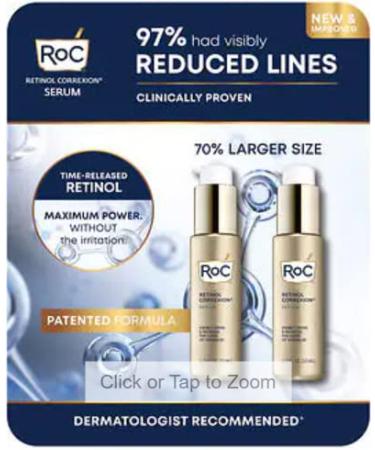 Roc retinol correxion serum - firms & reduces of wrinkles 1.7 fl oz 2 Pack
