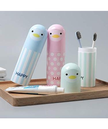 Leisial Multifunctional Travel Mug & Toothbrush Holder - Blue Travel Etui with Caricature - 6x19.5cm - Buy Online on GoSupps.com