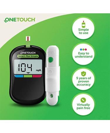 ONETOUCH Select Plus Simple Glucometer Kit: Accurate & Virtually Painfree Blood Sugar Testing - Buy Online on GoSupps.com