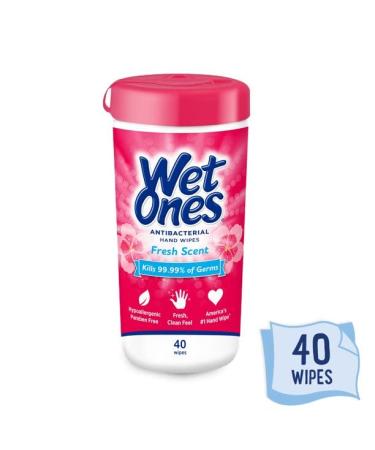 Wet Ones Antibacterial Hand Wipes - Fresh Scent 40ct Canister (Pack of 3) - Buy Online on GoSupps.com