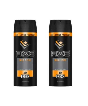 2 Pack Axe Wild Spice Mens Deodorant Body Spray 150ml (5.07 oz)