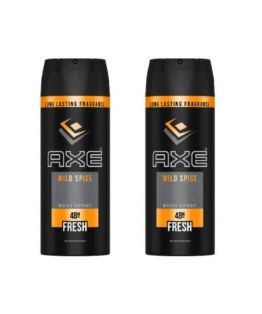 2 Pack Axe Wild Spice Mens Deodorant Body Spray 150ml (5.07 oz)