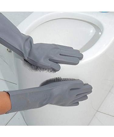 iwobi Magic Dishwashing Gloves Reusable Silicone Gloves Heat Resistant Scrubbing Gloves for Dishes Fruits Pet Hair Care - Buy Online on GoSupps.com