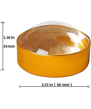 Golden 4X Dome HD Glass Magnifying Portable Desktop Magnifier 75mm/3" for Reading Aid Small Fine Print Newspaper Document Craft and Map Better Life - Buy Online on GoSupps.com