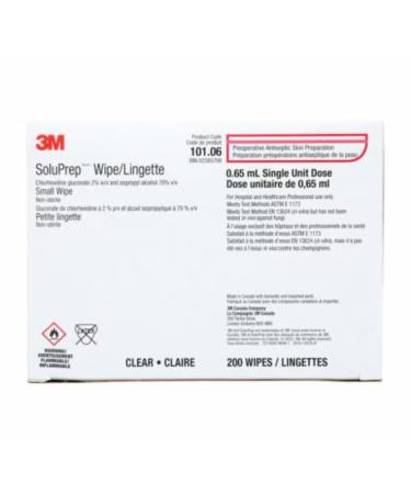 3M BX/200 SOLU-I.V. 2% CHLORHEXIDINE GLUCONATE 70% ALCOHOL SMALL WIPE