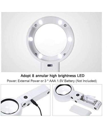 Magnifier LED Handheld Magnifying Glass with Light Large Portable Desktop Magnifier Large Portable Illuminated Magnifier Magnifying Glass for Reading - Buy Online on GoSupps.com