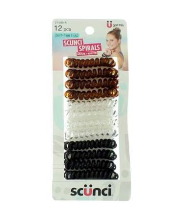 Scunci Dent-Free Hair Ties & Spirals - 12 Pack for No-Snag Hold - Buy Online on GoSupps.com