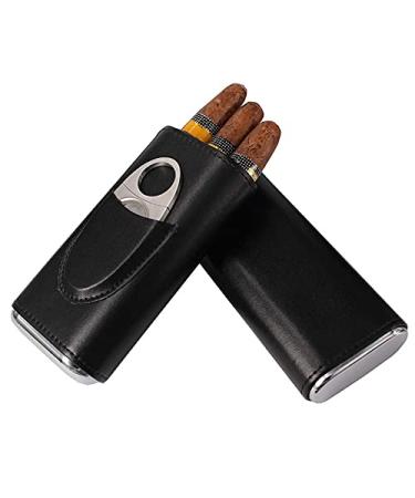Koterry Three Finger Cigar Box Two End Hardware Belt Cigar Scissors Cigar Leather Case Portable Cigar Box B - Buy Online on GoSupps.com