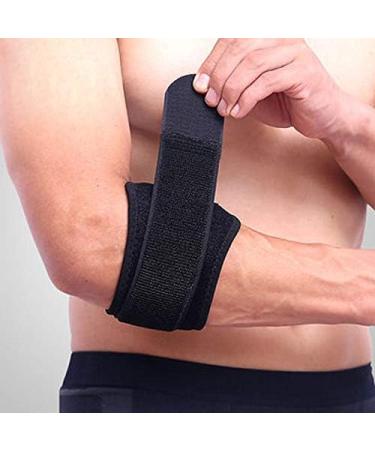 Compression Anti-Collision Neoprene Elbow Brace Wrap - Adjustable Support Straps for Pain Relief (Black - Buy Online on GoSupps.com