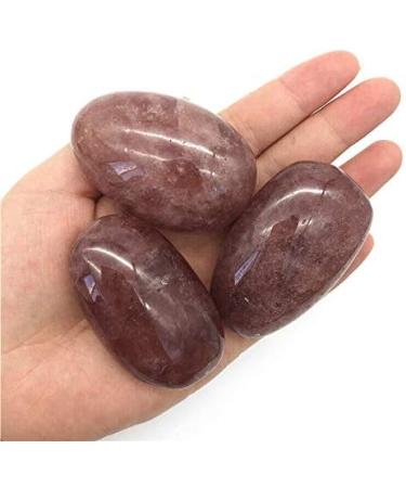 1pc Natural Strawberry Quartz Polished Palm Stone Crystal Gem Specimen Natural Stones and Minerals ERTEYIN - Buy Online on GoSupps.com