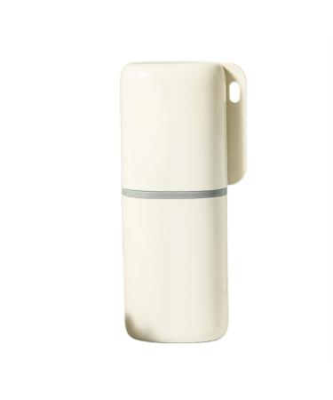 Digjobk toothbrush mug Portable Travel Wash Set Toothpaste Shampoo Storage Bottle Bathroom Multifunction Creative Travel Cup Toothbrush Organizer Box (Color: Beige) 19.5*7 Beige