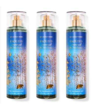 Bath and Body 3 Pack FINE FRAGRANCE MIST 8 fl oz / 236 mL (Packaging may Vary) (FROSTED COCONUT SNOWBALL)