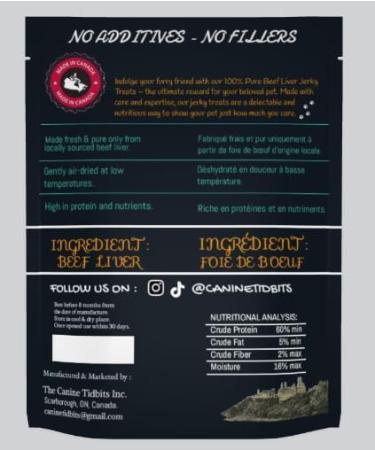 CanineTidbits Beef Liver Air Dried Dog Treats Bag I Single Ingredient 8.8 oz/ 250g - Buy Online on GoSupps.com