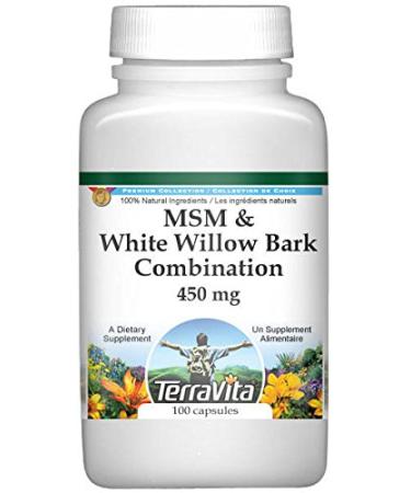 TerraVita MSM and White Willow Bark Combination - 450 mg (100 Capsules ZIN: 512926)