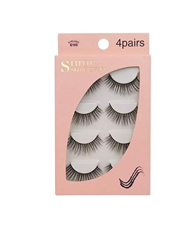 Buy Shidishangpin 3D Natural False Eyelashes - 4 Pairs Fluffy Handmade Volume Strips - Soft & Thick Makeup Cils #G107 - International Shipping Available - Buy Online on GoSupps.com