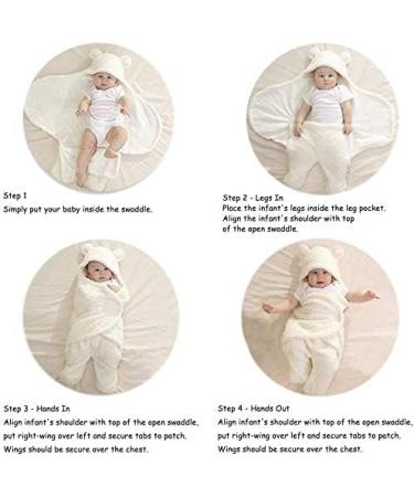 MUSUNFE Cute Unisex Newborn Baby Sleeping Bag | Thick Cotton Plush Swaddle Blanket (White) - Buy Online on GoSupps.com