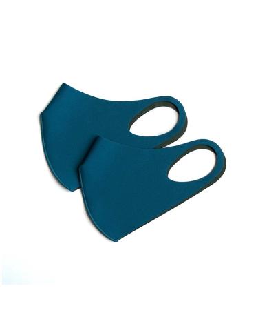 color Everyday aerosilver reusable breathable washable Face Mask Made In Korea (X-Large Teal Blue - Khaki Green)