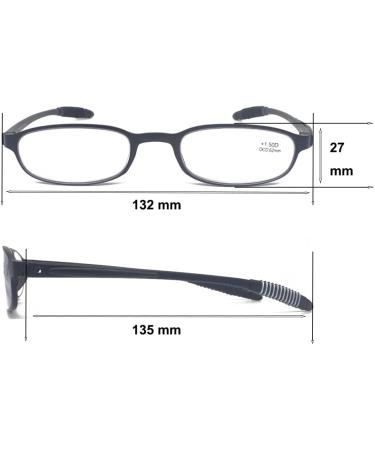 Mcoorn Lightweight Flexible Reading Glasses | Anti-Reflective Blue Light Filter | 2 Pack Black 2.5x | International Shipping Available - Buy Online on GoSupps.com