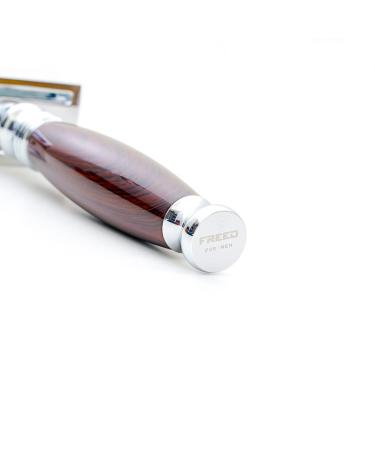 FREED Double Edge Razor - Elegant Purple Sandalwood Aluminum Handle 10 Japanese 6cr13 Stainless Steel Blades - Perfect Gift for Men & Fathers - Buy Online on GoSupps.com