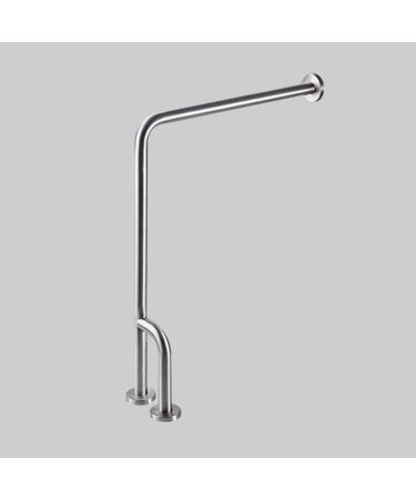 Anti-Slip Handrail Toilet Grab Handle Stainless Steel Bathroom Grab Bar Toilet Curved Wall Mounted Handrail with Legs Floor-Standing Safety