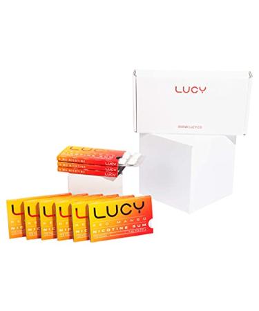 Lucy Chew and Park Nicotine Gum 4mg 10 Pack Red Mango - (100 Pieces), Cleaner Nicotine, Great Taste, Nicotine Alternative, Convenient (Red Mango)